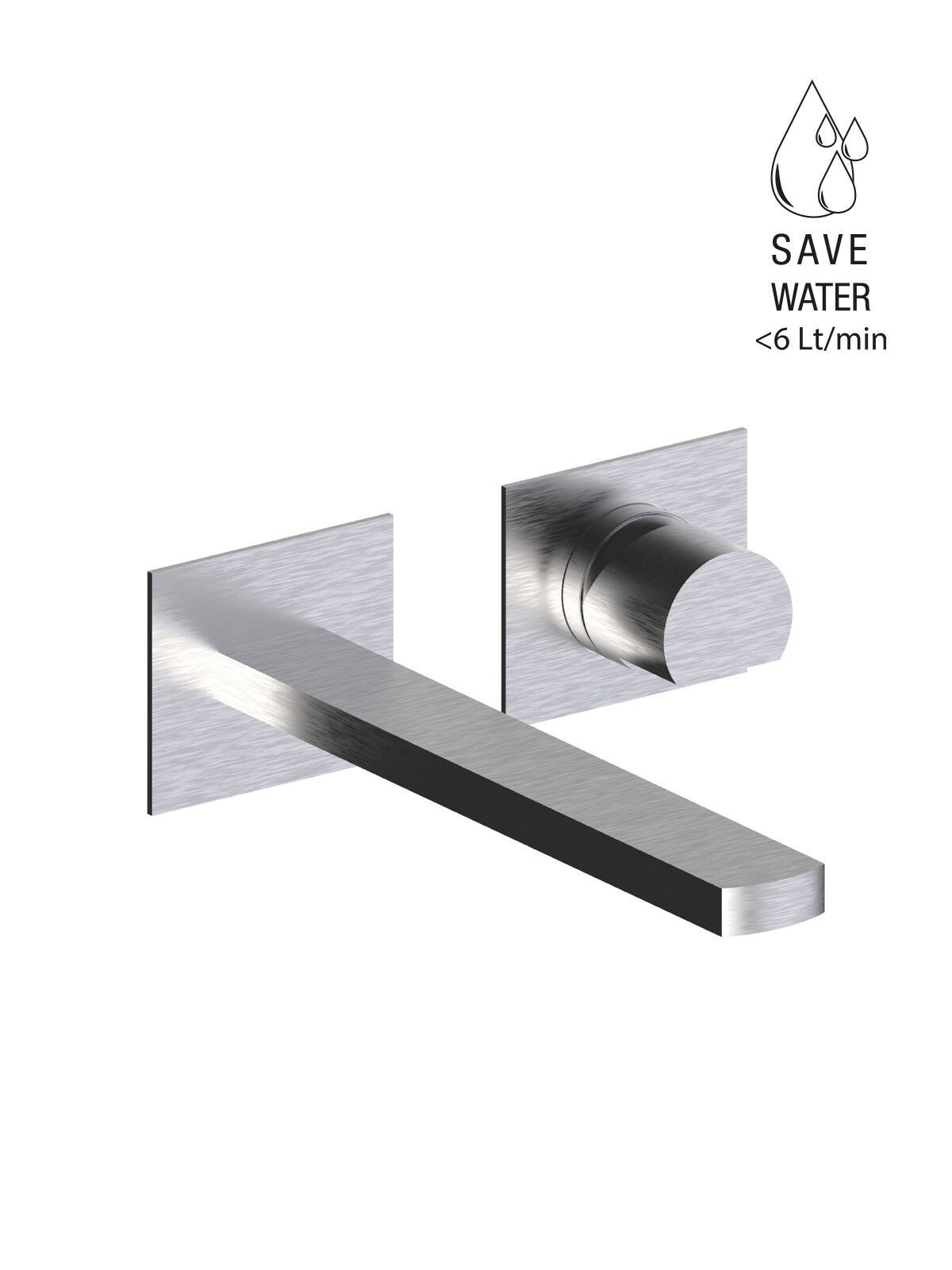 Настенный смеситель для раковины из нержавеющей стали с 2 отверстиями Rubinetterie Frattini Borgia ARCH-00063509 - Вид №1