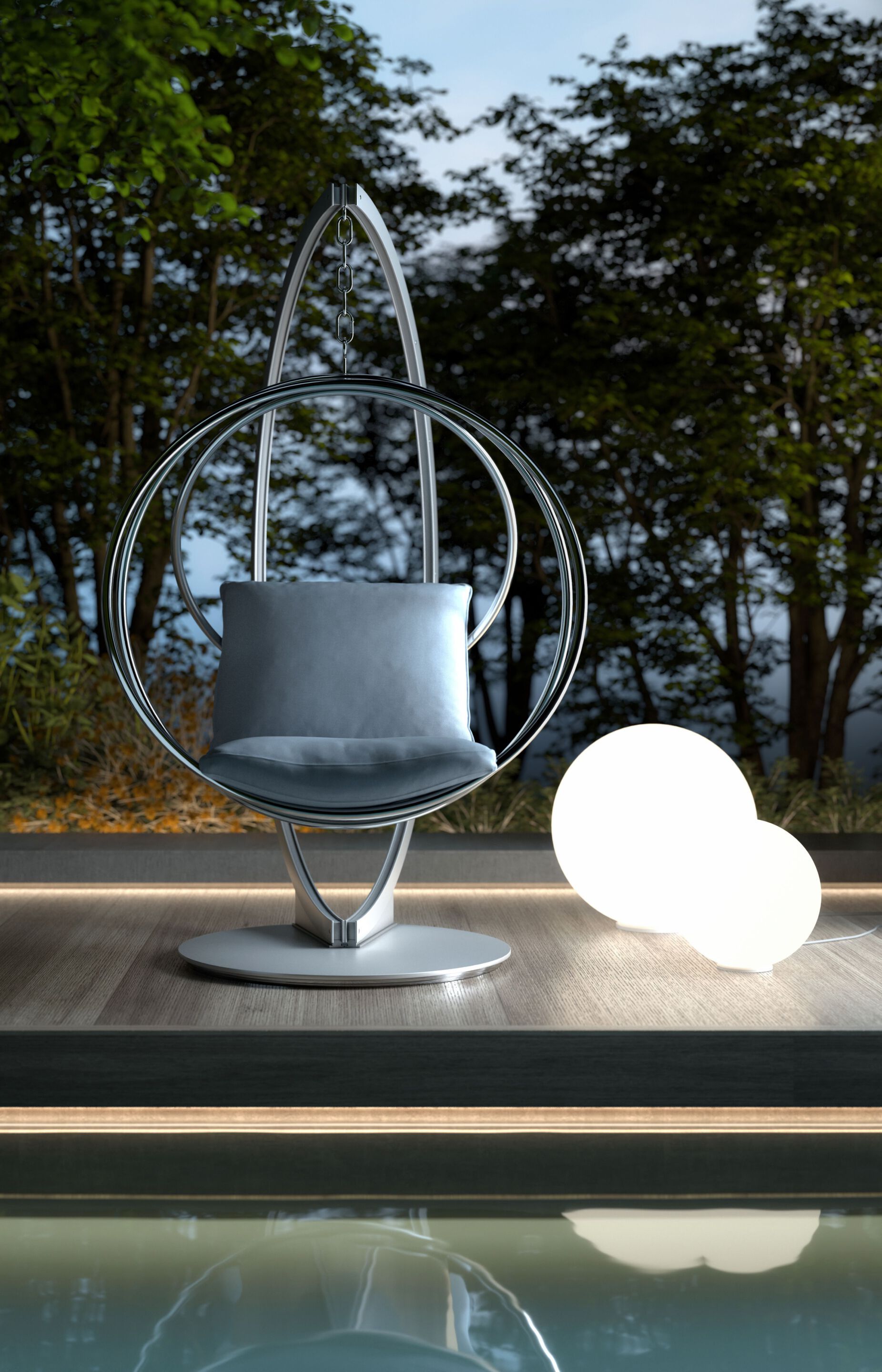 1 место из нержавеющей стали висит сиденье Galbiati Outdoor Alpemare Collection ARCH-00049027 - Вид №4