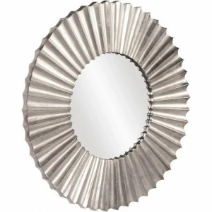Зеркало серебряное круглое в рельефной раме диаметр 91 см "Монро" LOUVRE HOME ДИЗАЙНЕРСКИЕ 209397 Серебро
