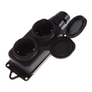 Колодка для удлинителя Lezard 2 розетки с заземлением 3500 Вт цвет черный