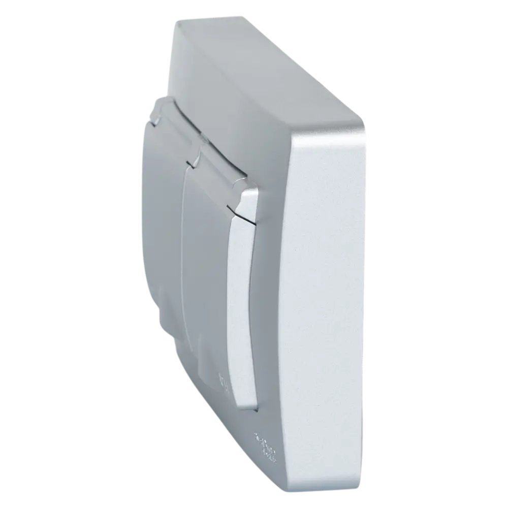 Розетка двойная встраиваемая Systeme Electric Blanca с заземлением IP44 цвет алюминий 86728865 STLM-2153628 - Вид №1