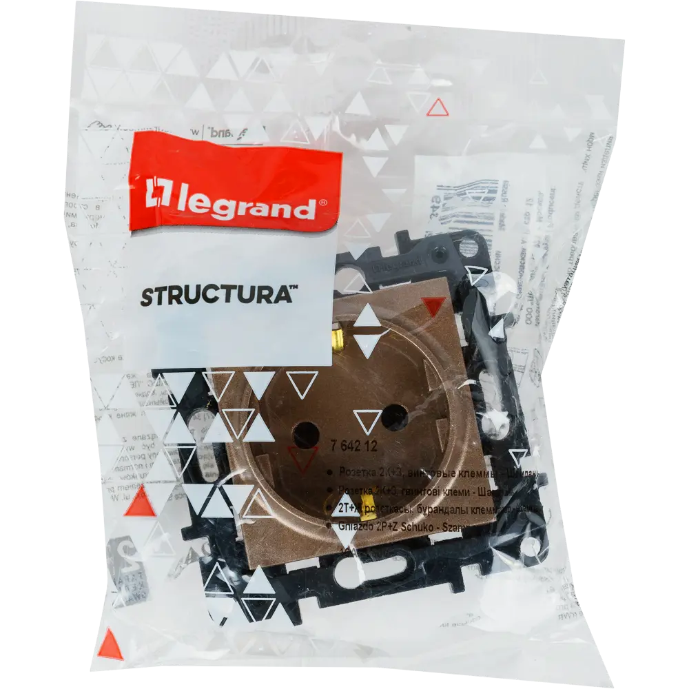 Розетка с заземлением - Legrand Structura - без шторок 16А 250В винтовые зажимы - шампань STLM-2168210 - Вид №4