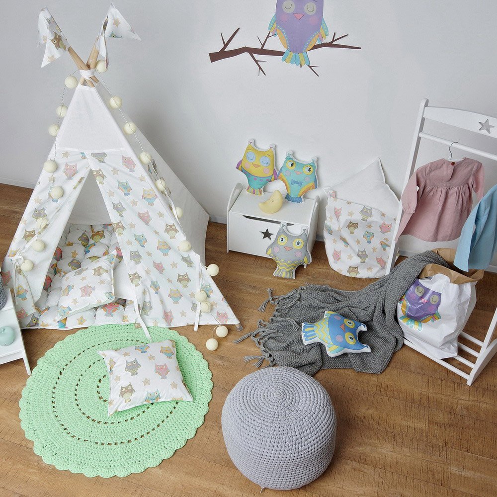 Эко-мешок для игрушек "Фиолетовая сова" из крафт бумаги VAMVIGVAM  281998 Белый;бежевый Santreyd  - Вид №2