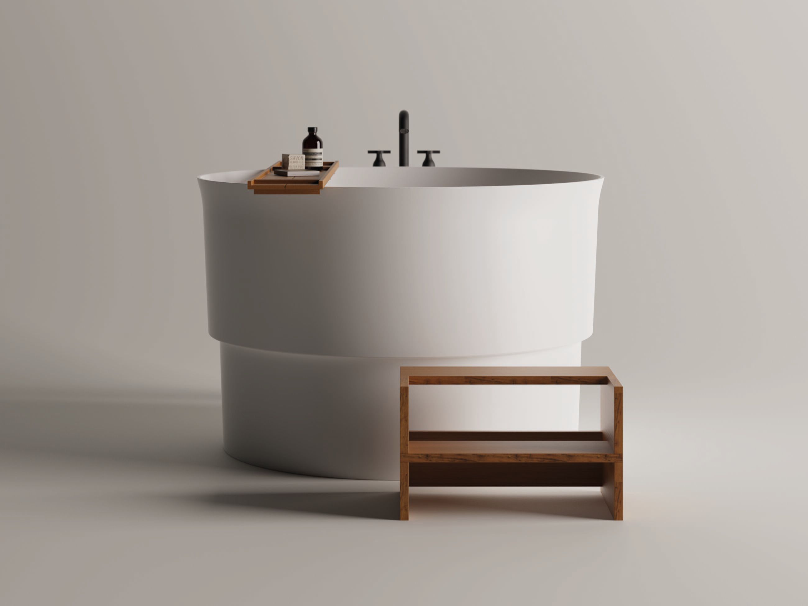 Круглая ванна в центре комнаты в Cristalplant® Agape Immersion ARCH-00063334 - Вид №1