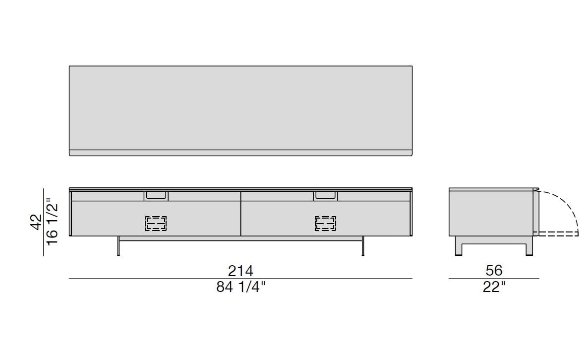 Секционный шкаф для телевизора из грецкого ореха с откидными дверцами Porada Soul ARCH-00103181 - Вид №3