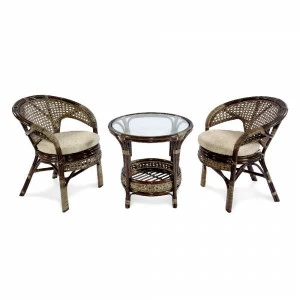 Мебель садовая коричневая, столик и кресла на 2 персоны "Пеланги-4" ЭКО ДИЗАЙН CLASSIC RATTAN 129482 Бежевый