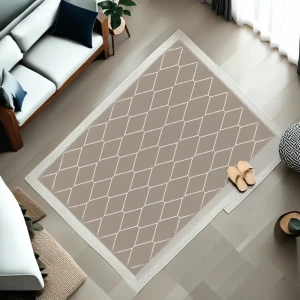 Ковер Ambiance 81228 Beige-White прямой 160x230 см полиэстер