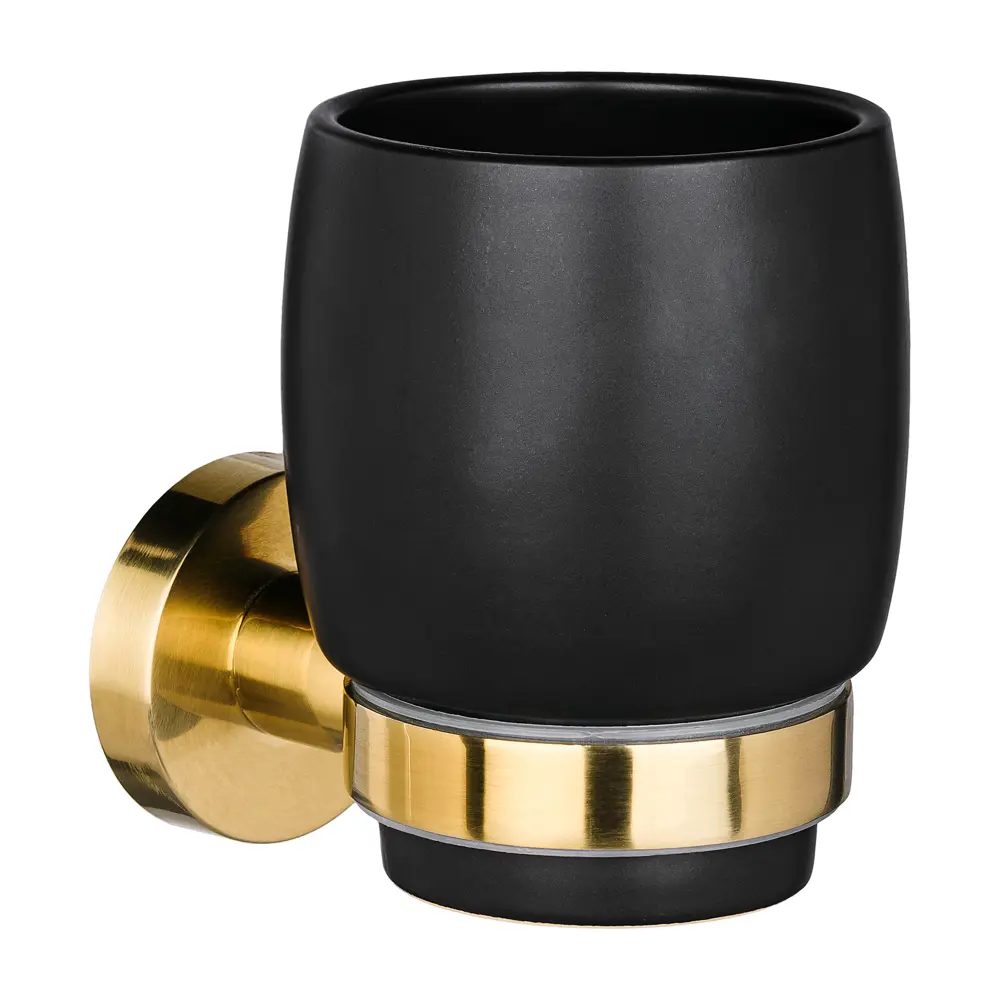 Стакан для зубных щеток Moroshka Oro Nero металл цвет чёрный/золотой STLM-2112045