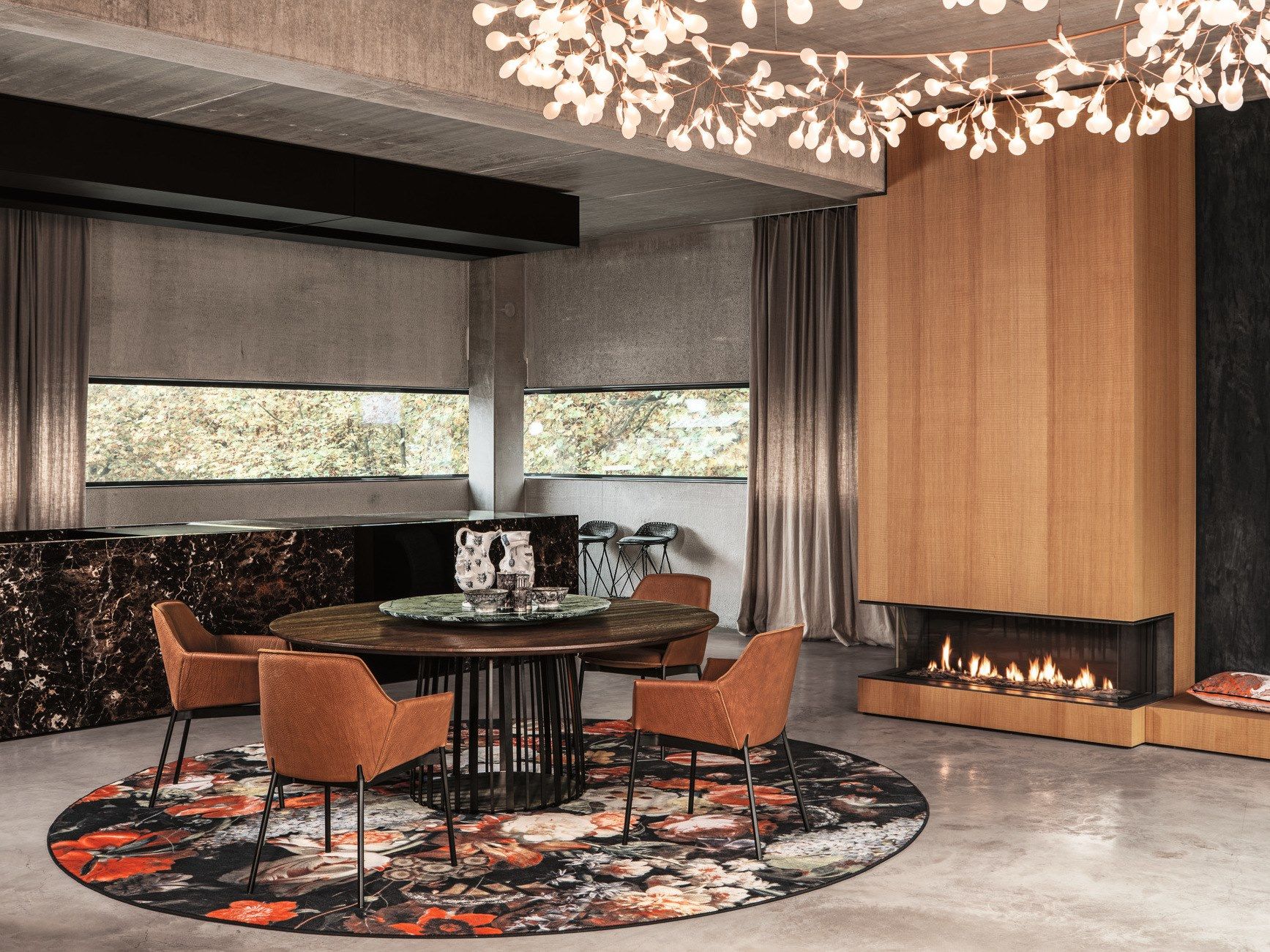 Круглый обеденный стол из массива дерева с Lazy Susan JANUA BC 07 BASKET ARCH-00077084 - Вид №3