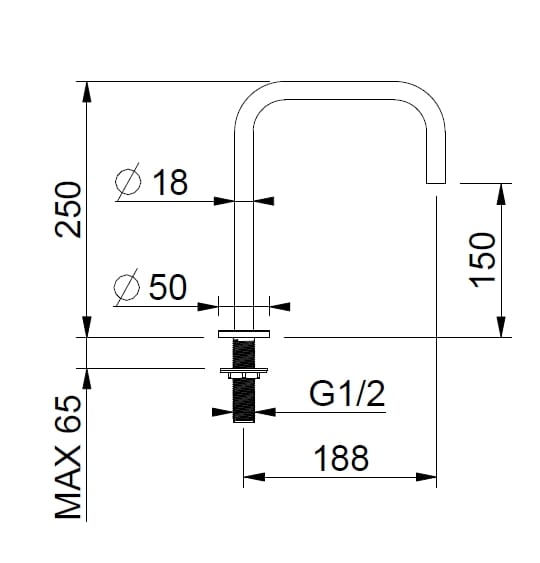 Дозирующий носик из нержавеющей стали для столешницы BEAMTECH Level ARCH-00044531 - Вид №2
