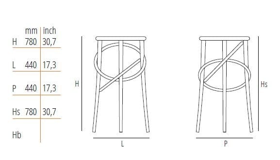 Высокий деревянный барный стул Wiener GTV Design CIRQUE ARCH-00149585 - Вид №9
