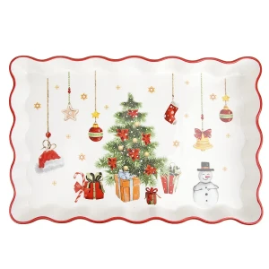 Форма для выпечки Nouvelle Magic of Christmas 23.50x4x34.50 см фарфор цвет белый/красный