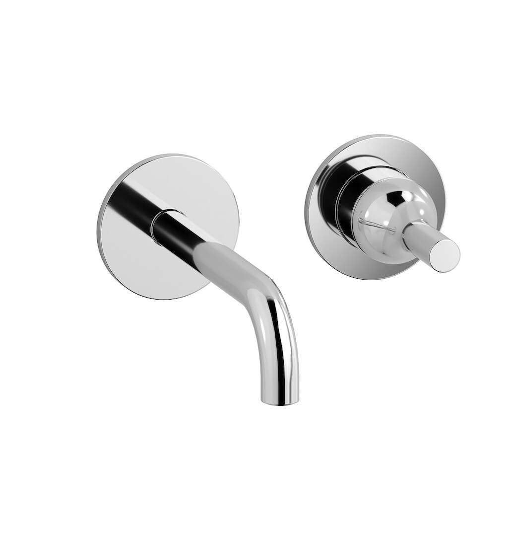 Встроенный в стену смеситель для раковины на 2 отверстия в комплекте с донным клапаном WE ARE IB bi406cc Chrome Batlo