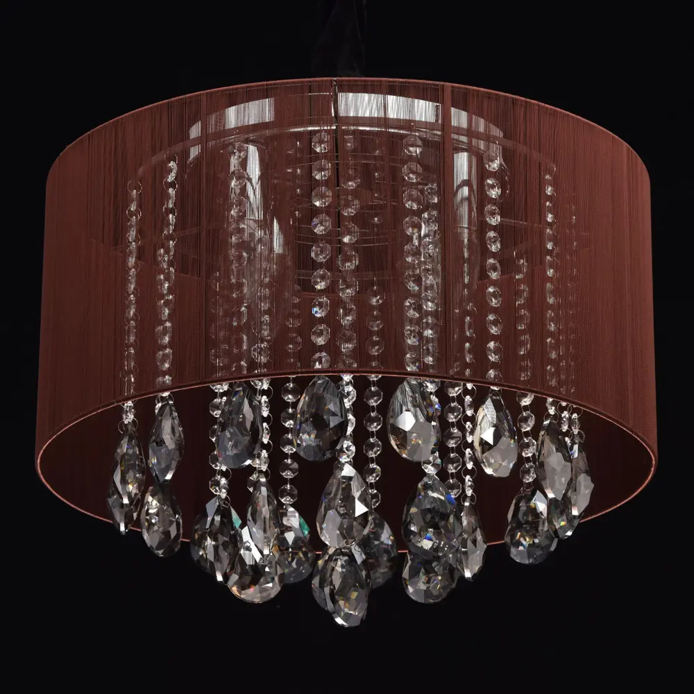 Люстра Жаклин 5xE14x60 Вт, металл/текстиль, цвет хром/коричневый Maytoni STLM-2068733 - Вид №1