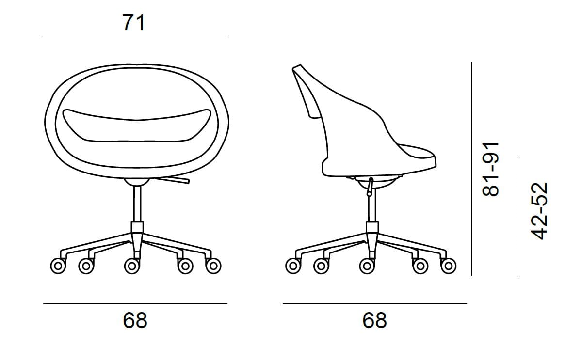 Полипропиленовый стул с колесами BBB BABA ARCH-00090550 - Вид №6