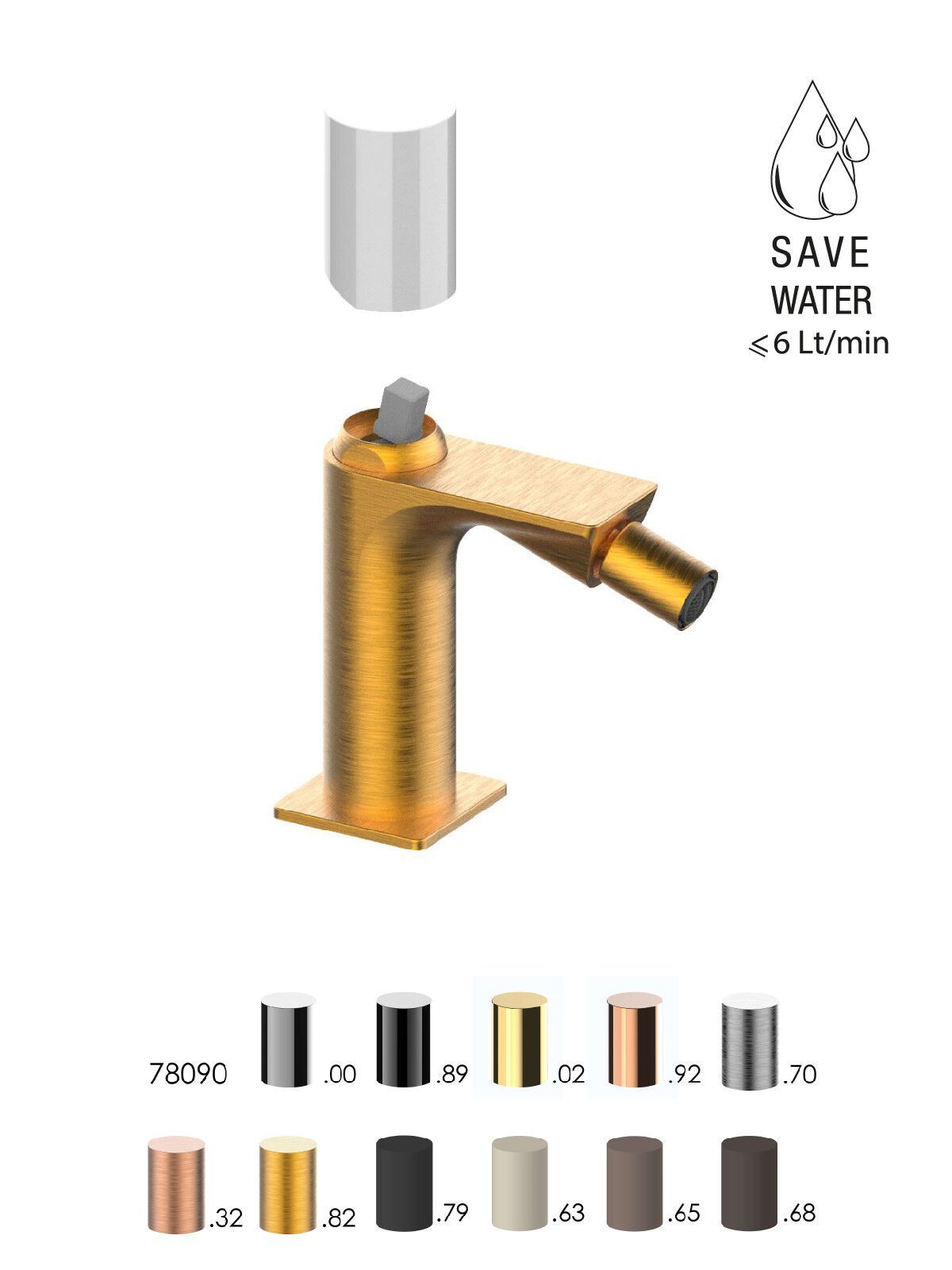 Однорычажный смеситель для биде без слива Rubinetterie Frattini Narciso S ARCH-00049865 - Вид №8