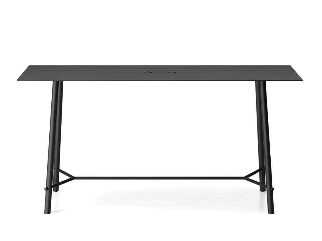 Высокий прямоугольный стол для совещаний из стали и дерева с электрической розеткой Infiniti RECORD MEETING ARCH-00089589