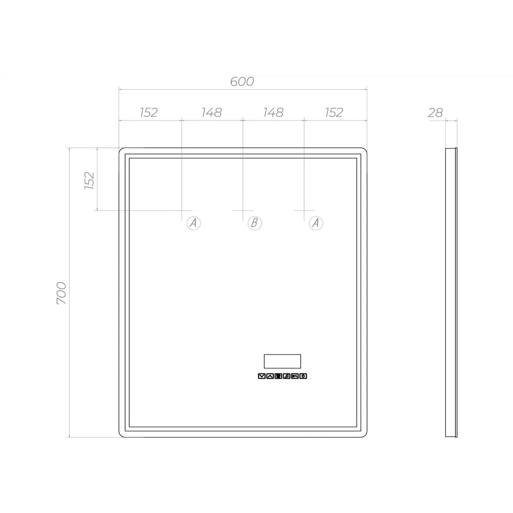 Зеркало для ванной Vigo Milos Media с подсветкой и подогревом 60x70 см STLM-2023909 - Вид №9