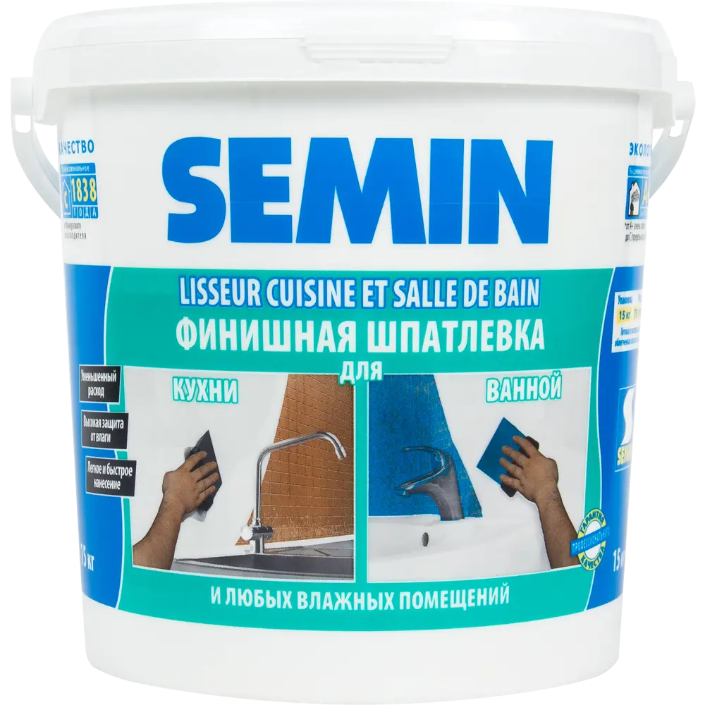 Шпаклёвка влагостойкая Semin 15 кг STLM-2022505