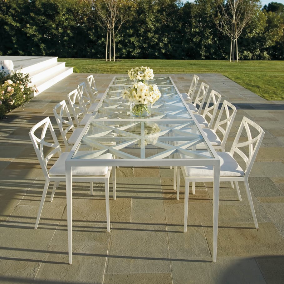 Алюминиевый и стеклянный квадратный обеденный стол JANUS et Cie Azimuth ARCH-00067207 - Вид №3