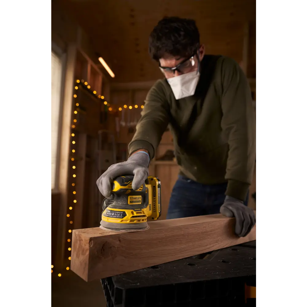 Эксцентриковая шлифмашина Stanley Fatmax SFMCW220B-XJ SF, 125 мм, 18 В, без АКБ и ЗУ STLM-2201220 - Вид №15