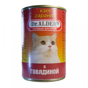 ПР0037891 Корм для кошек Cat Garant сочные кусочки в соусе, говядина конс. 415г Dr. ALDER`s