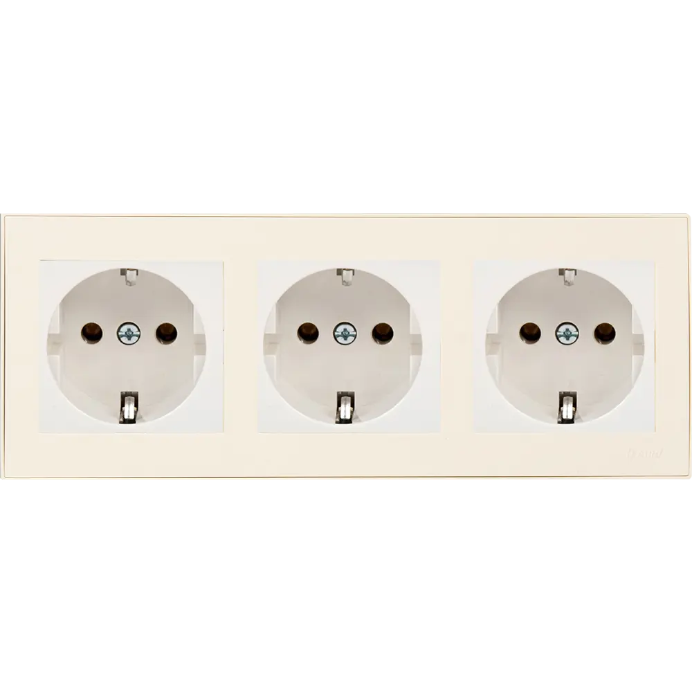 Рамка для розеток и выключателей Lezard Rain горизонтальная 3 поста цвет бежевый STLM-2014340 - Вид №2