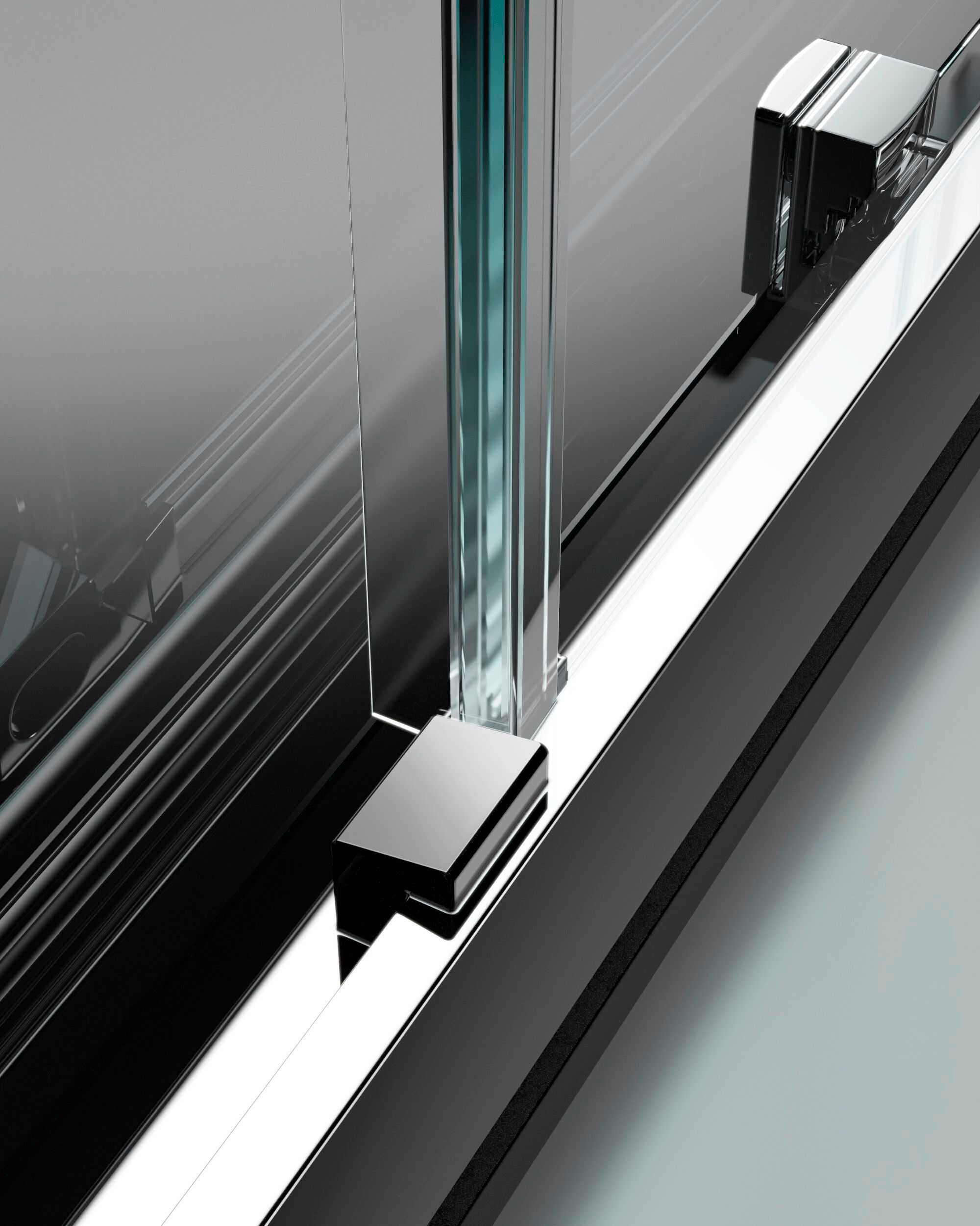 Алюминиевая и стеклянная угловая душевая кабина TAMANACO EASYPSC50 ARCH-00021823 - Вид №1