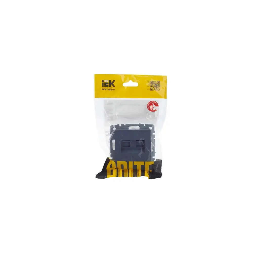 Розетка двойная встраиваемая IEK Brite РК10-2-БрМ RJ45 цвет маренго 89361851 STLM-2114654 - Вид №3