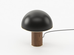 Деревянная и металлическая настольная лампа