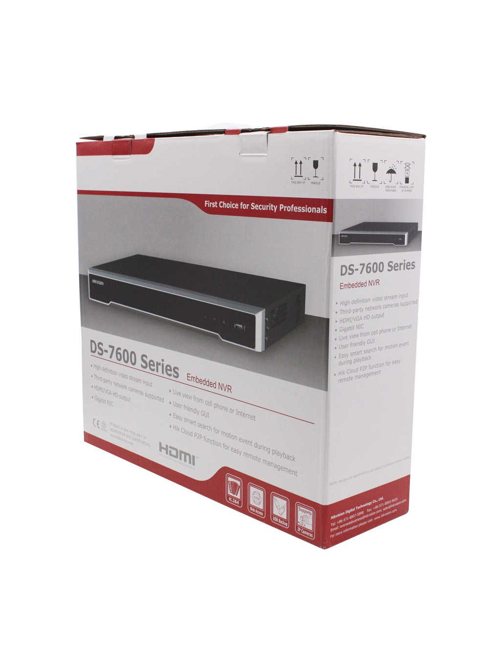 DS-7616NI-K2 16-ти канальный ip-видеорегистратор, видеовход 16 каналов, аудиовход 1 rca, видеовыход 1 vga 1080р, 1 hdmi 4к, аудиовыход 1 rca, вх поток 160мб/с, исх поток 160мб/с, разрешение записи до 8мп, синхр.воспр. 2 канала@8мп, 2 hdd 6тб, трев 4/1, 1 Santreyd  - Вид №5