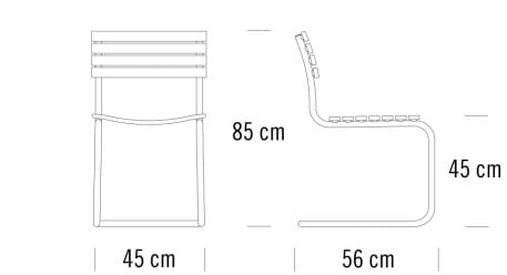 Твердый деревянный сад консольный стул с подлокотниками THONET S 40 ARCH-00095512 - Вид №5