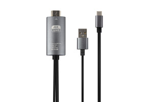 17264304 Кабель HDMI - Type-C+USB питание, HDCP, 60гц 4к, 2 метра, черный УТ000021941 Red Line