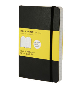 099580 Блокнот "Classic Soft Squared" Pocket, 96 листов, в клетку, черный Moleskine