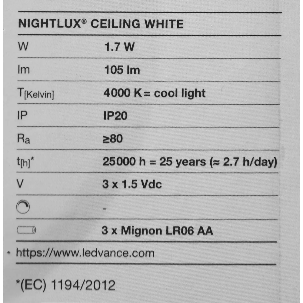 Светильник светодиодный Ledvance Nightlux Ceiling с датчиком света и движения, на батарейках, цвет белый STLM-2182097 - Вид №5