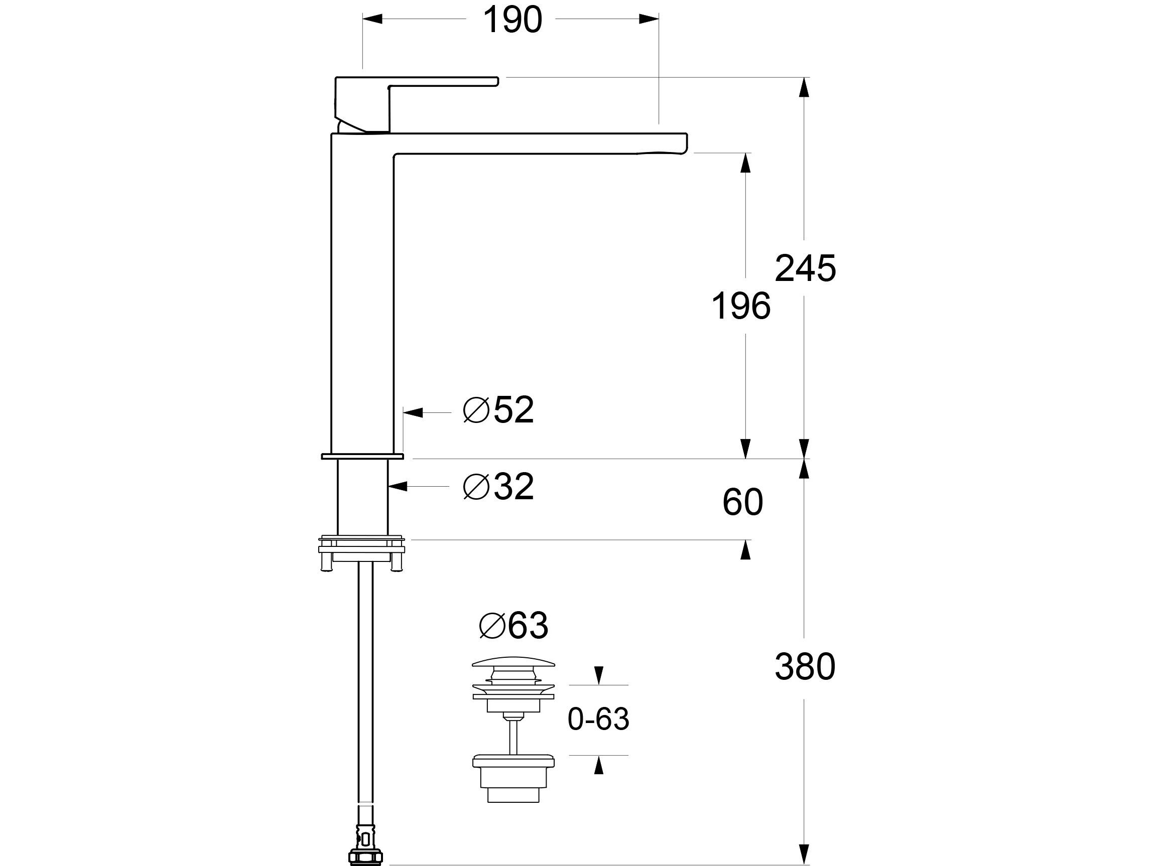 Однорычажный смеситель для раковины GUGLIELMI RUBINETTERIE GX ARCH-00120831 - Вид №2