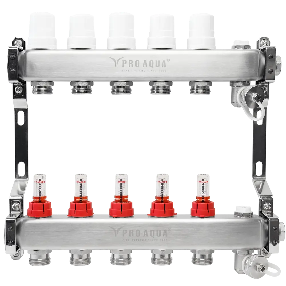Коллекторная группа PRO AQUA с расходомерами для систем отопления 84736642 STLM-0054422