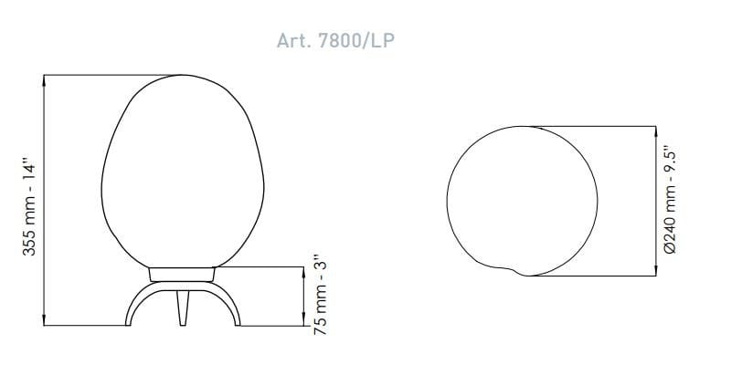 Светодиодная настольная лампа из дутого стекла Patrizia Volpato Stone ARCH-00081052 - Вид №3