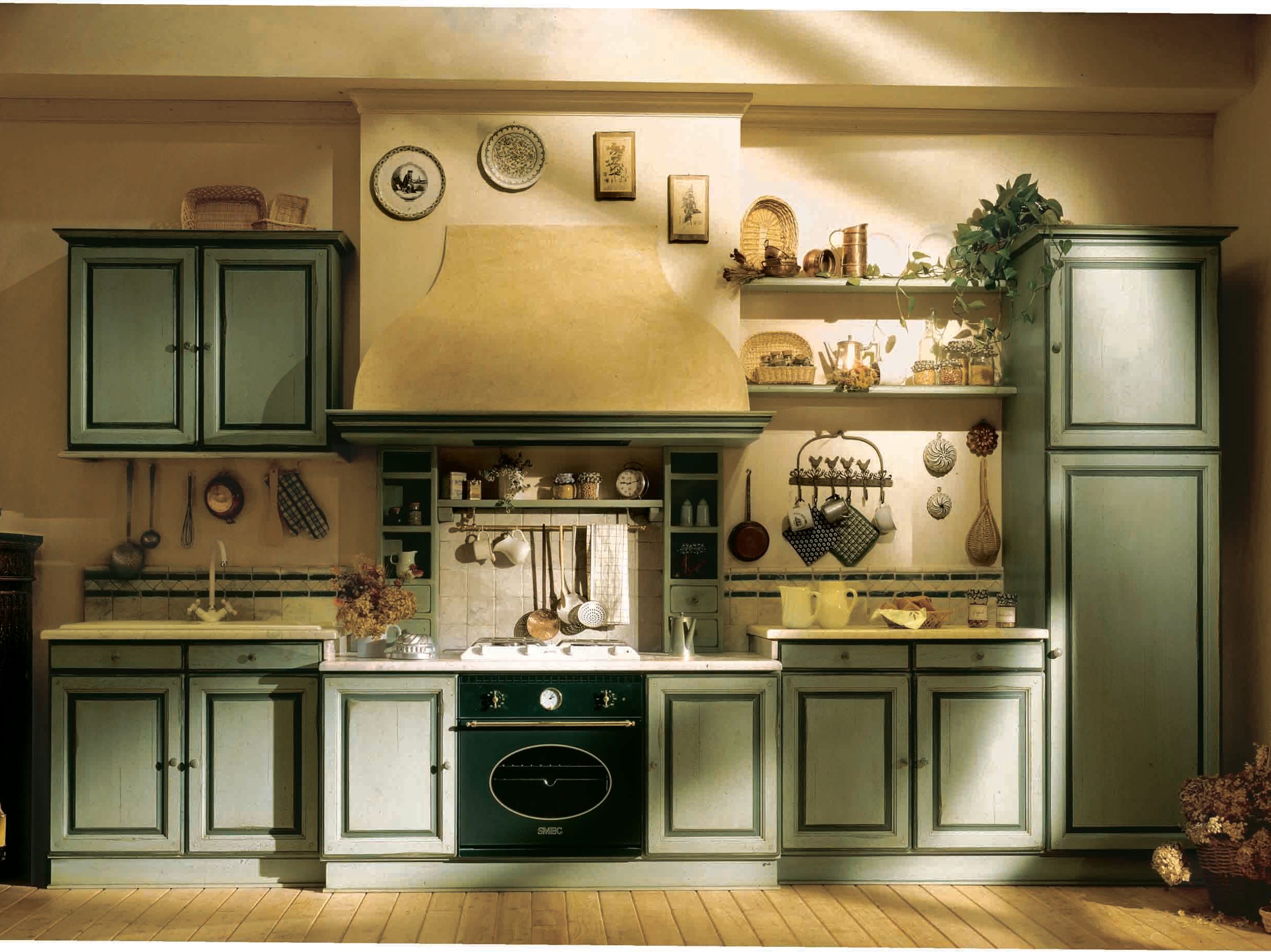 На заказ лакированная деревянная секционная кухня Marchi Cucine Country Chic ARCH-00137904