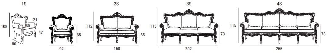 2-местный кожаный диван Domingo Salotti Barokko ARCH-00058691 - Вид №1