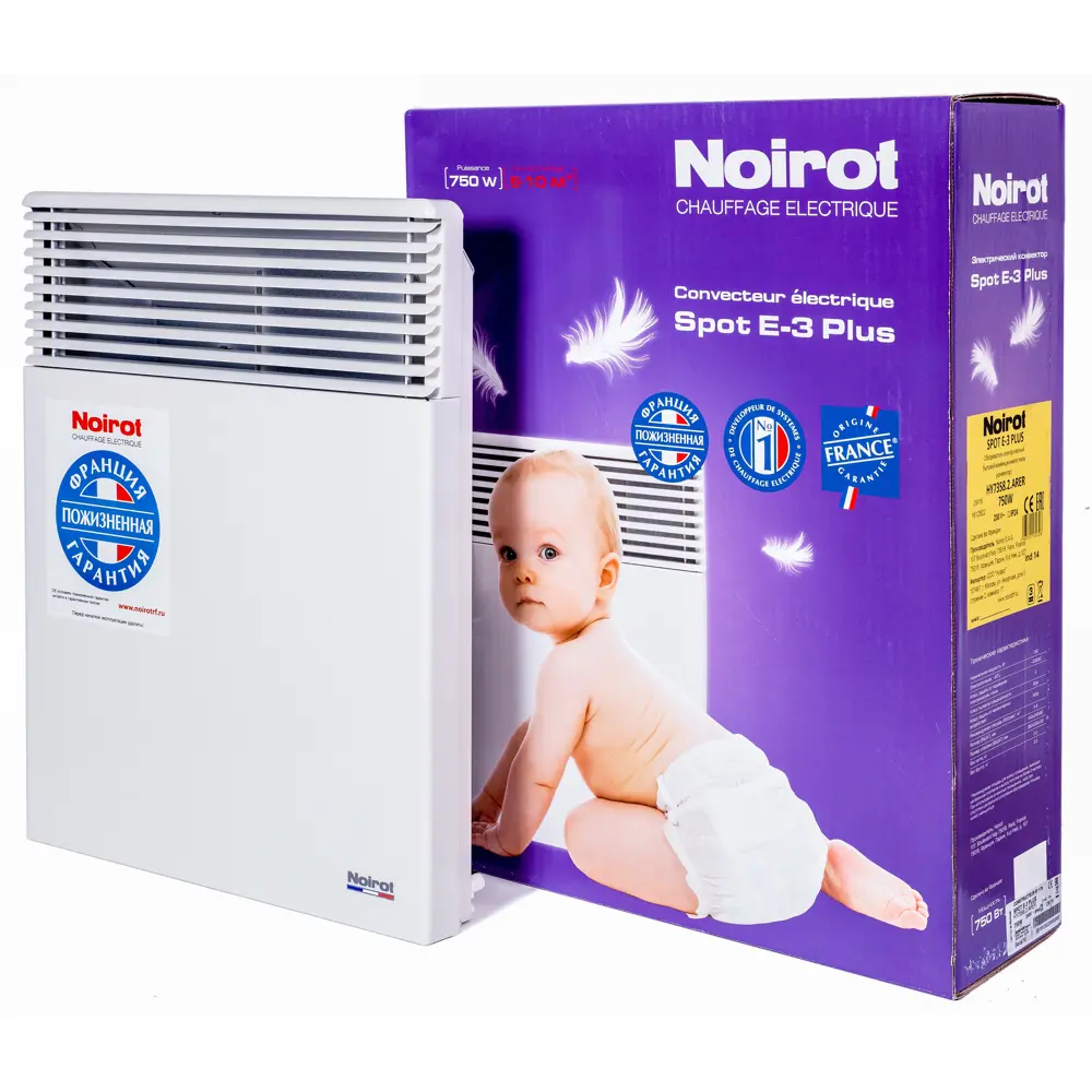 Обогреватель электрический напольный Noirot Spot E-3 Plus с электронным термостатом, 750 Вт 82856607 STLM-2038562  - Вид №3