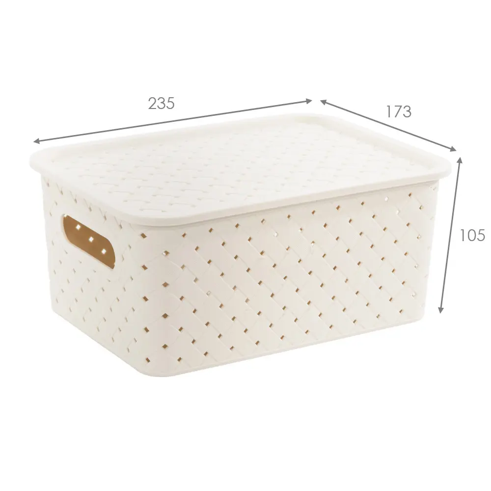 Корзинка с крышкой Violet Береста 23.5x17.3x10.6 см прямоугольная цвет бежевый STLM-2138193 - Вид №1