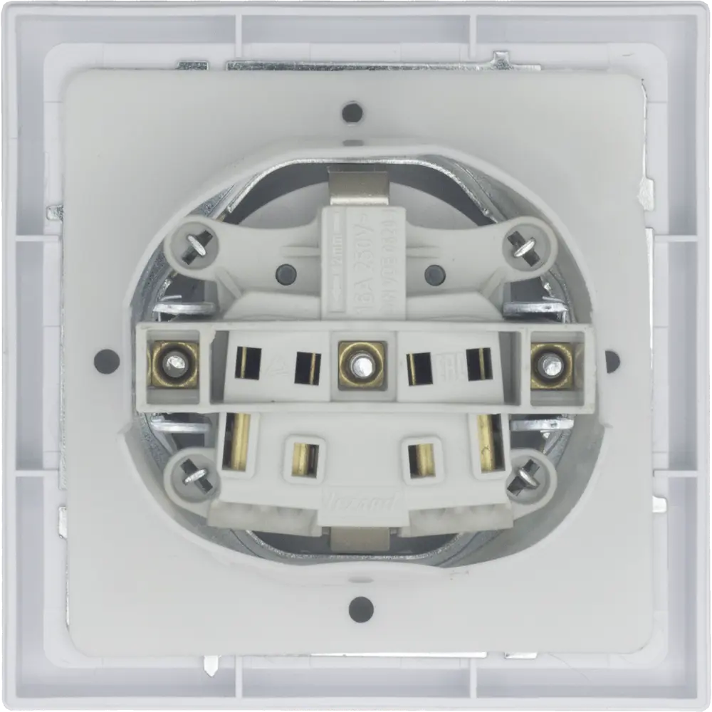 Розетка встраиваемая Lezard Zima с заземлением с крышкой IP44 цвет белый STLM-2013001 - Вид №5