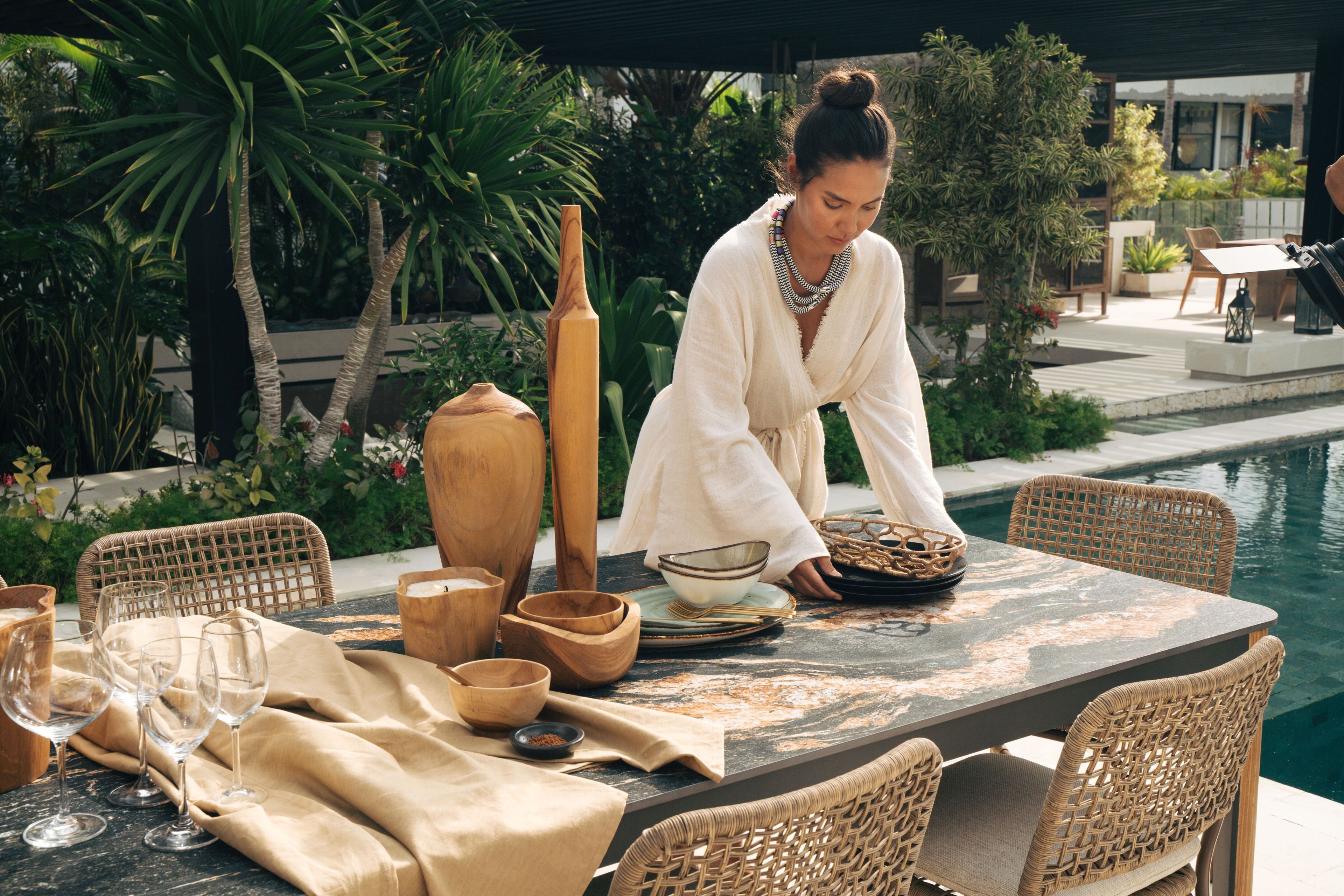 Прямоугольный садовый стол из керамогранита cbdesign Puntolinea ARCH-00137271 - Вид №2