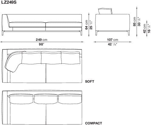 Угловой диван из ткани Maxalto Lucrezia Soft ARCH-00062457 - Вид №4