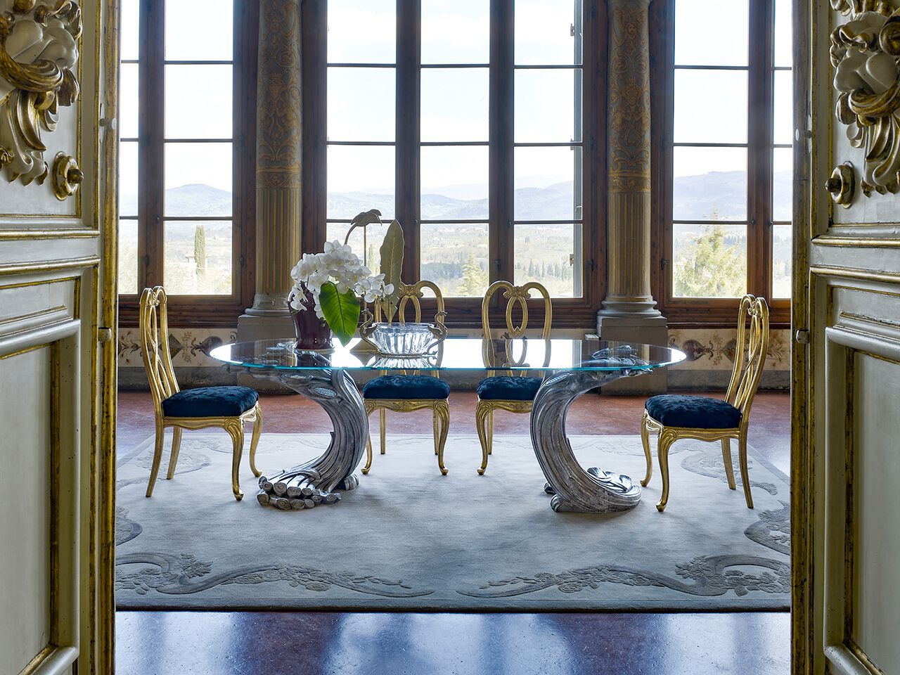 Овальный стол для гостиной из дерева и стекла SAVIO FIRMINO 1604 ARCH-00054076 - Вид №1