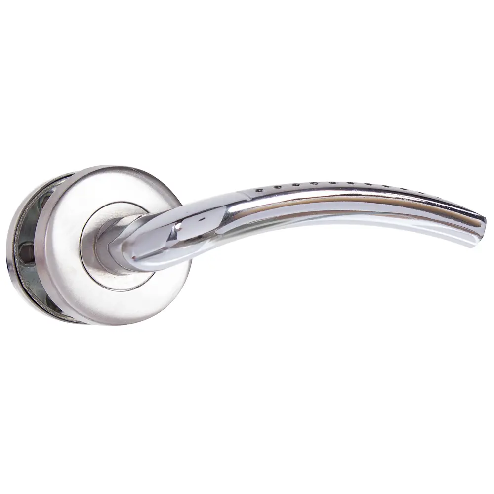 Ручки дверные на розетке ASS-S6311 цвет никель/хром EDSON STLM-2159570