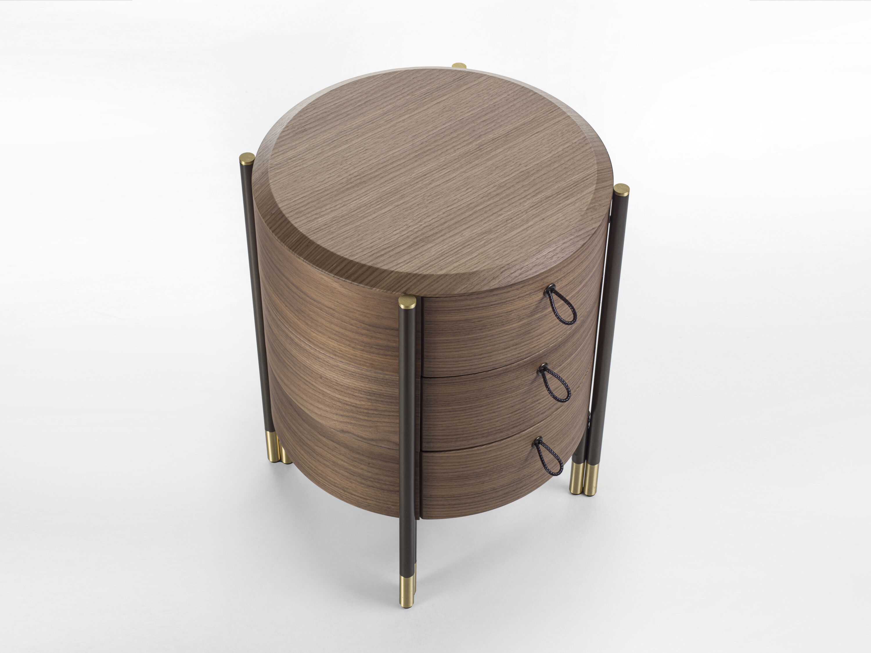 Круглая прикроватная тумбочка из грецкого ореха с ящиками Porada Twenty-Four ARCH-00062539
