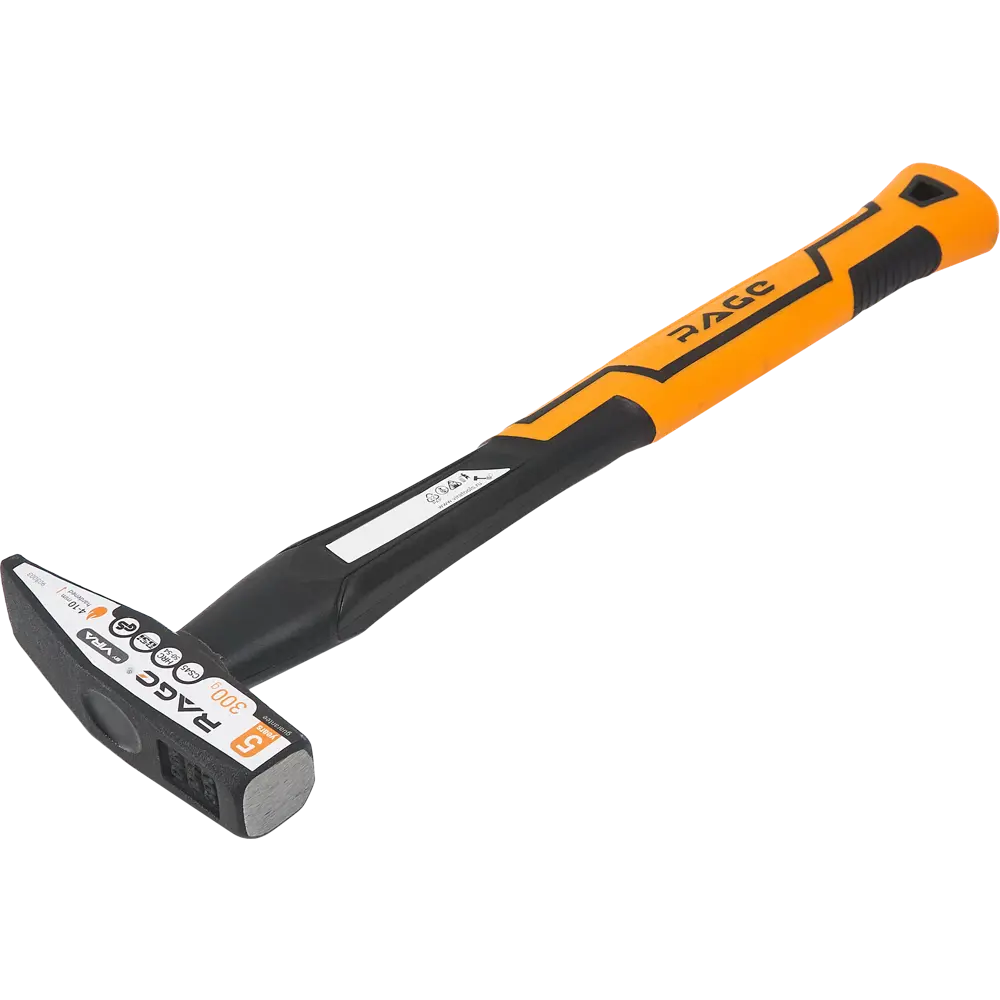 Молоток слесарный Rage с фиберглассовой рукояткой 300 г 87681462 STLM-0840720