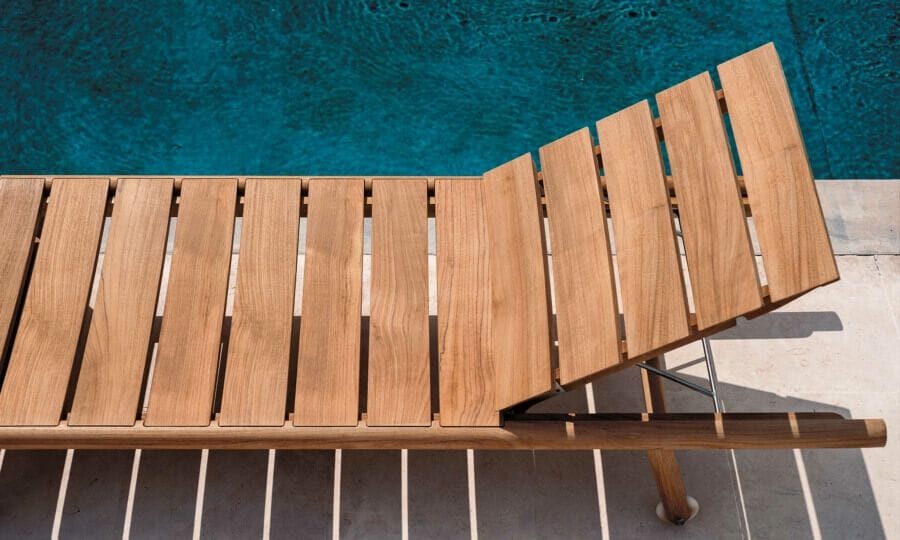 Садовая кровать с откидной спинкой из тикового дерева с колесами RODA Orson ARCH-00117685 - Вид №1